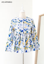 Doll Blouse Watercolour Blue
