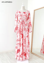 Tie Dye Drawstring Dress Watermelon