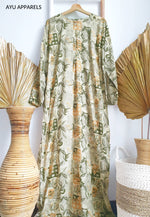 Printed Cotton Dress Sunset Flower