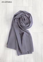 Widya Eyelash Chiffon Shawl Smoke